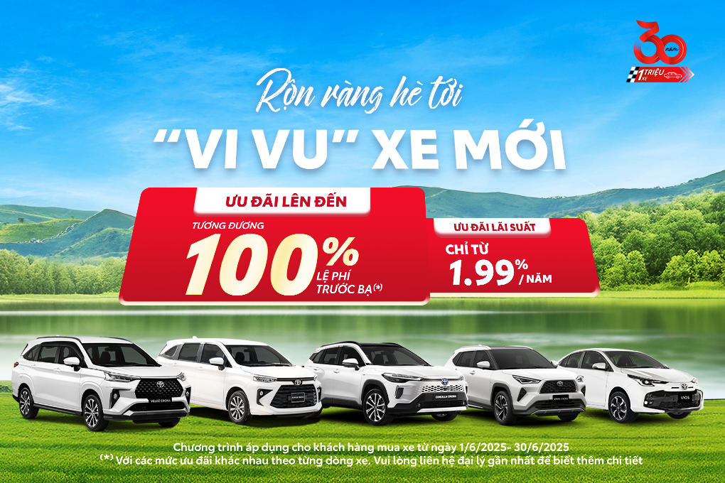 Read more about the article Chương trình khuyến mại dành cho khách hàng mua xe mới tại Toyota Long Biên trong tháng 6/2025